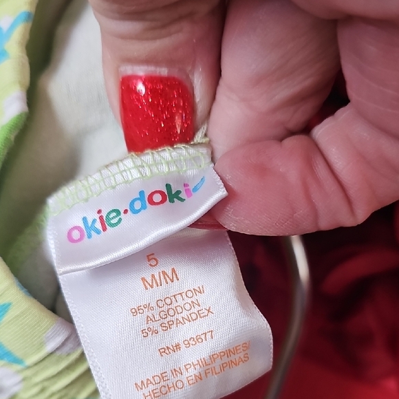 Okie Dokie Girls Colorful Peace Sign Capri Pajama Leggings Size 5 - Picture 3 of 5